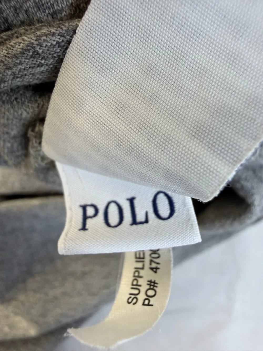 Polo by Ralph‎ Lauren Gray V-Neck Shirt with Yellow Logo Print